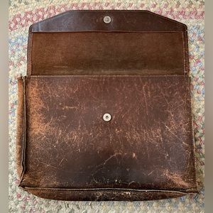 Naturally Distressed Brown Leather Laptop Bag